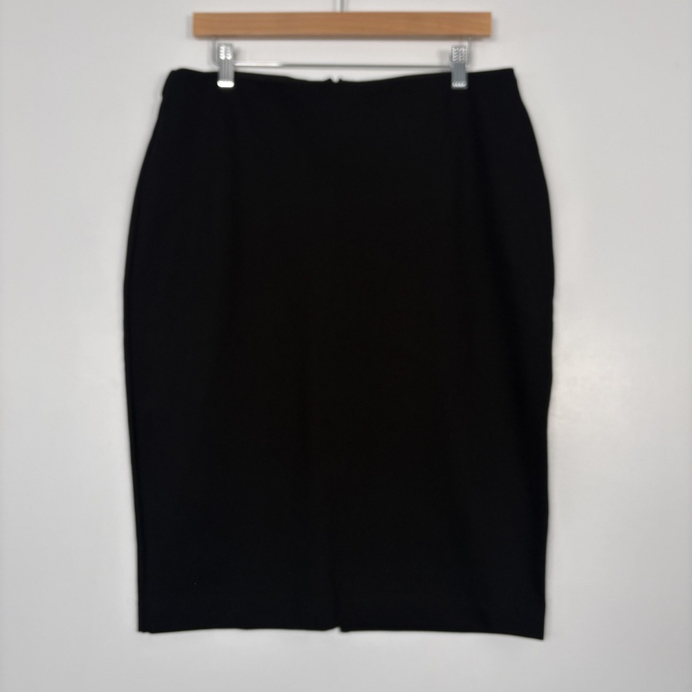 Quince Skirt Womens Large Black Ultra-Stretch Ponte Pencil Knit Careerwear Offic